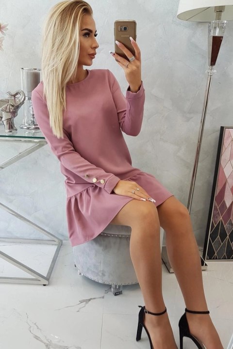 Sukienka z falbaną ciemny róż