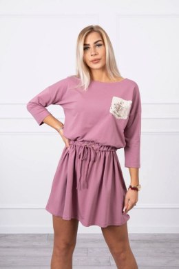 Sukienka z cekinową kieszonką ciemny różowy