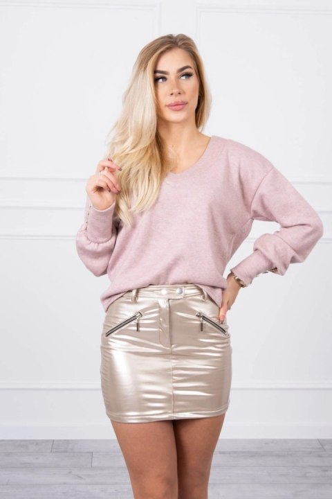 Spódniczka z ozdobnymi suwakami beżowa