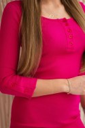 Sukienka z dekoltem na guziki fuksja