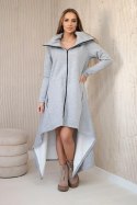Sukienka ocieplana z dłuższymi bokami szara