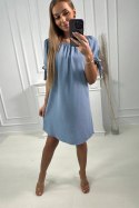 Sukienka wiązana na rękawach jasno jeansowa