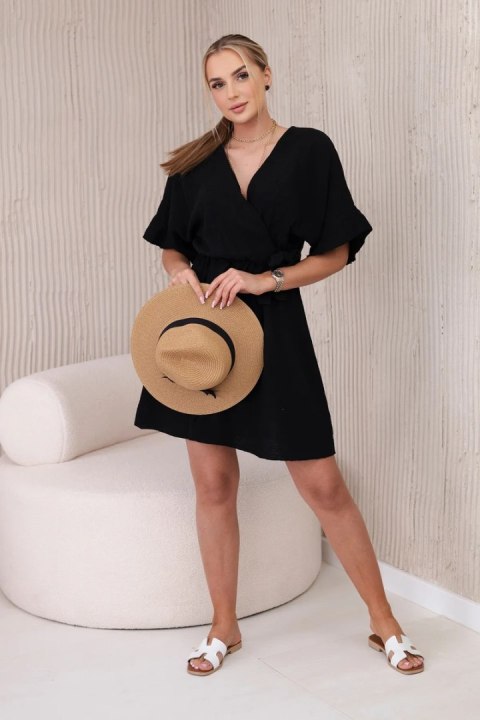 Sukienka muślinowa taliowana czarna