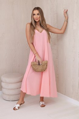 Sukienka muślinowa na ramiączkach morelowa