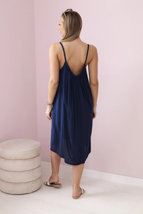 Sukienka z wiskozy na ramiączkach granatowa