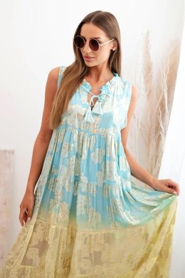 Sukienka damska z wiskozy bez rękawów turkusowa