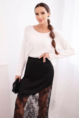 Spódnica damska wiskozowa z koronką czarna