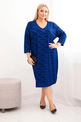 Sukienka damska z żorżety Plus Size z dekoltem V chabrowa