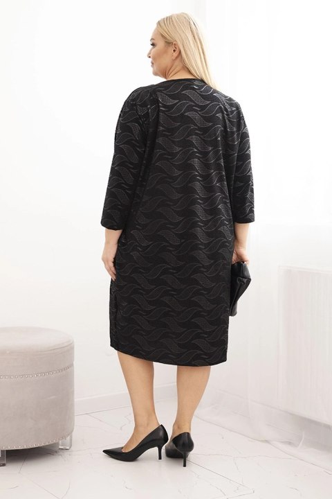 Sukienka damska z żorżety Plus Size z dekoltem V czarna