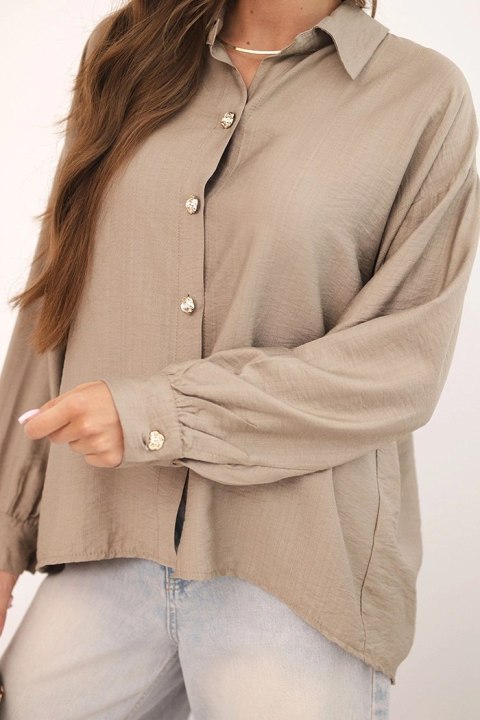 Koszula damska elegancka z wiskozy z ozdobnymi guzikami fango