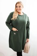 Sukienka damska Plus Size masełko z kieszenią i rękawem 3/4 khaki