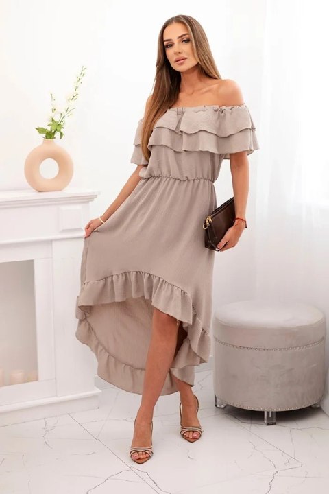 Sukienka damska hiszpanka z dłuższym tyłem fango