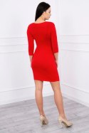 Sukienka dopasowana z odcięciem pod biustem czerwona