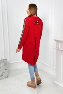 Bluza z suwakiem z tyłu czerwona