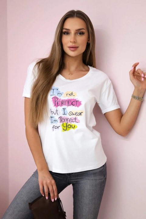 Bluzka z nadrukiem Perfect biała