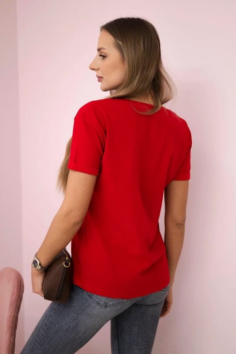 Bluzka z nadrukiem Perfect czerwona