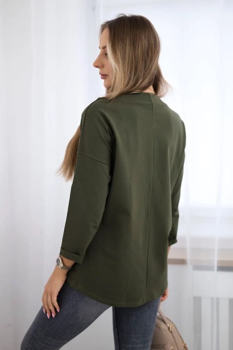 Bluzka z grafiką American Girl khaki S/M - L/XL