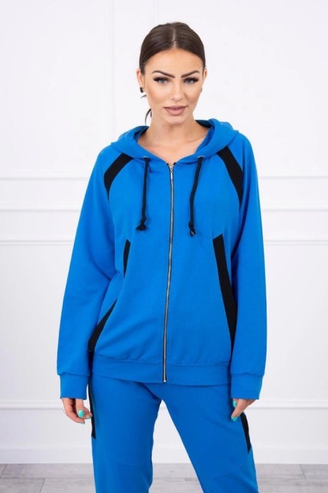 Komplet sportowy z lampasami chabrowy