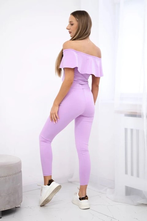 Komplet z falbanką fioletowy