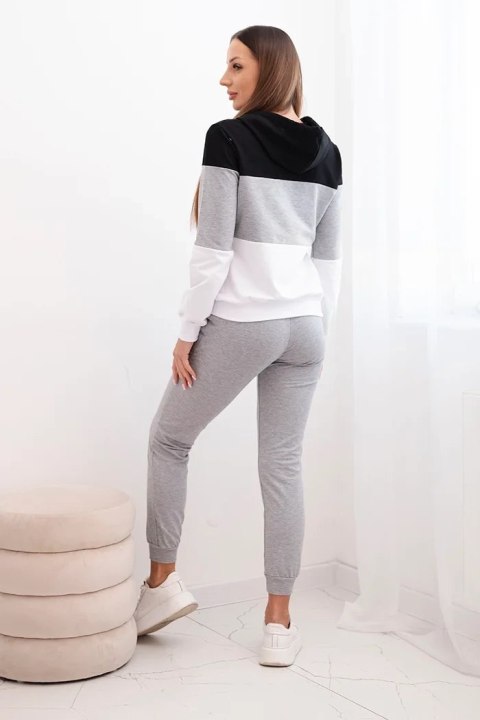 Komplet z nadrukiem Yourself czarny+szary