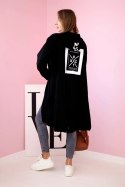 Narzutka z kapturem oversize czarna