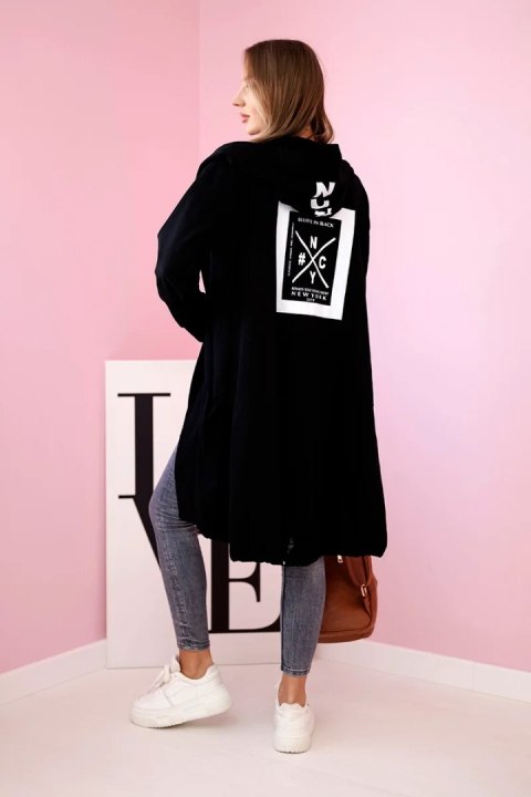 Narzutka z kapturem oversize czarna