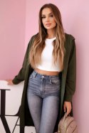 Narzutka z kapturem oversize khaki