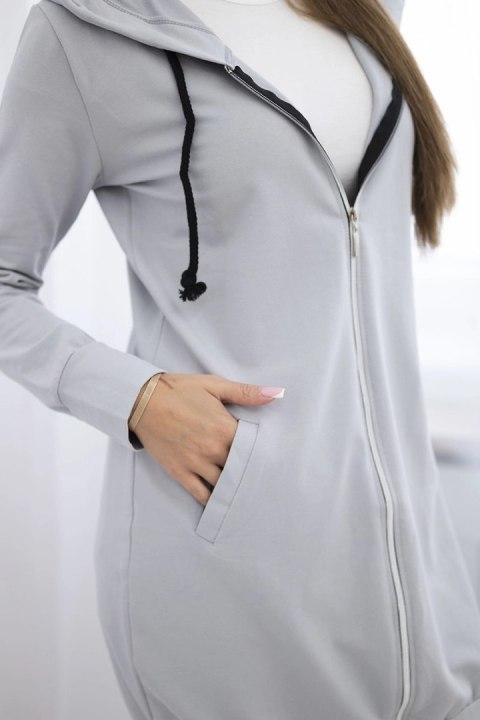 Bluza sukienkowa z kapturem szara