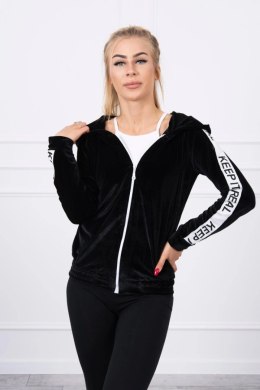 Bluza welurowa z kapturem czarna