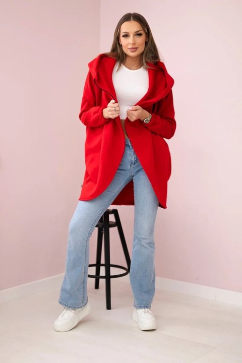 Bluza z krótkim suwakiem czerwona