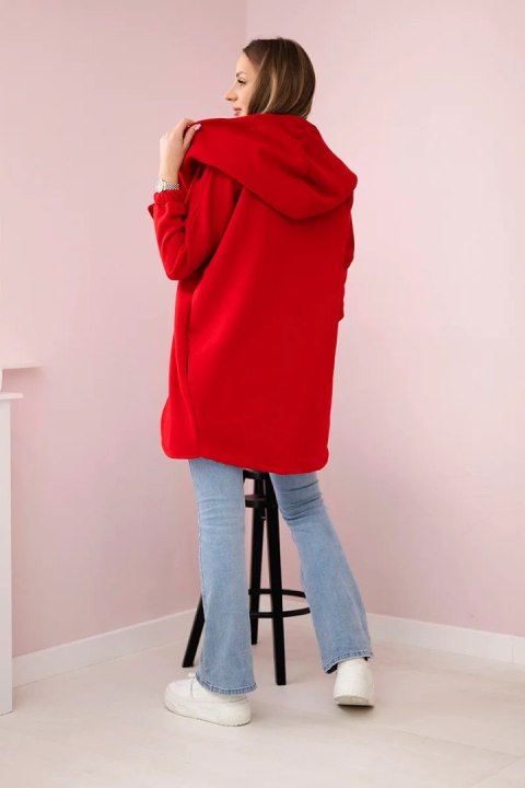 Bluza z krótkim suwakiem czerwona