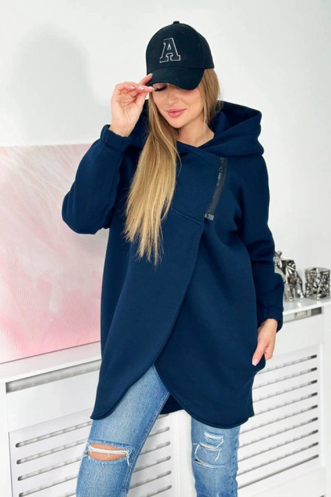 Bluza z krótkim suwakiem granatowa