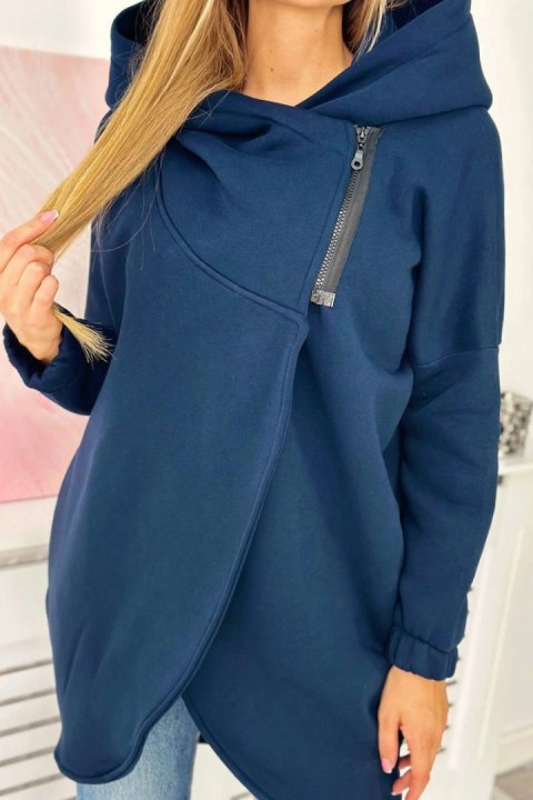 Bluza z krótkim suwakiem granatowa