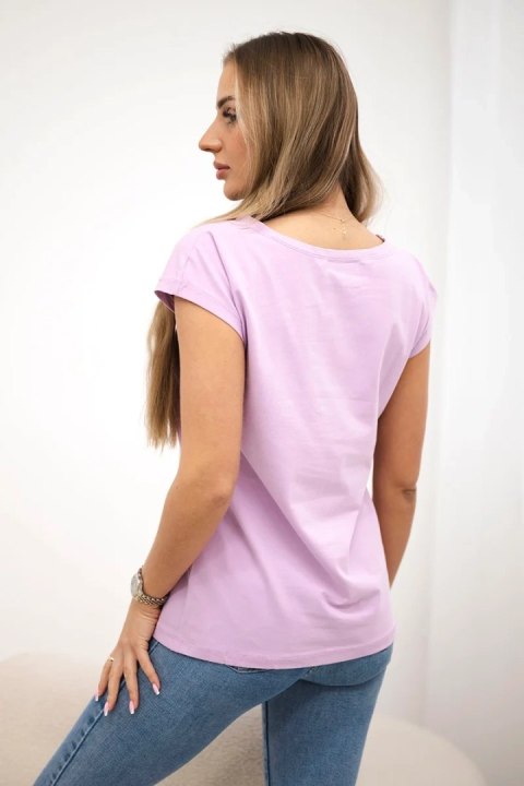 Bluzka z nadrukiem ust fioletowa