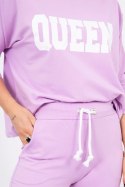 Komplet z nadrukiem Queen fioletowy