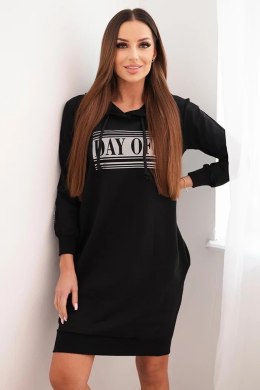 Sukienka z odblaskowym nadrukiem czarny