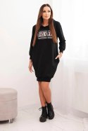 Sukienka z odblaskowym nadrukiem czarny