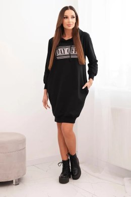Sukienka z odblaskowym nadrukiem czarny