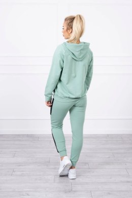 Komplet sportowy z lampasami ciemny miętowy