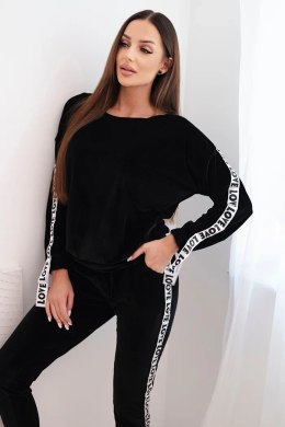 Komplet welurowy Love czarny
