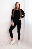 Komplet welurowy Love czarny