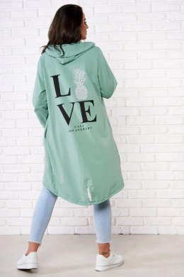 Narzutka z nadrukiem ciemno miętowa