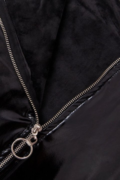 Spódniczka dwuwarstwowa z ekspresem czarna