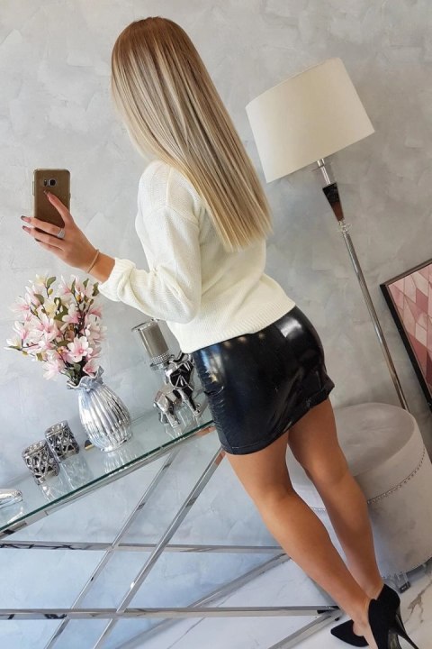 Spódniczka dwuwarstwowa z ekspresem czarna