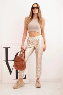Spodnie dwuwarstwowe z welurem beżowe