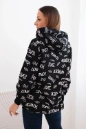 Bluza z napisami czarna