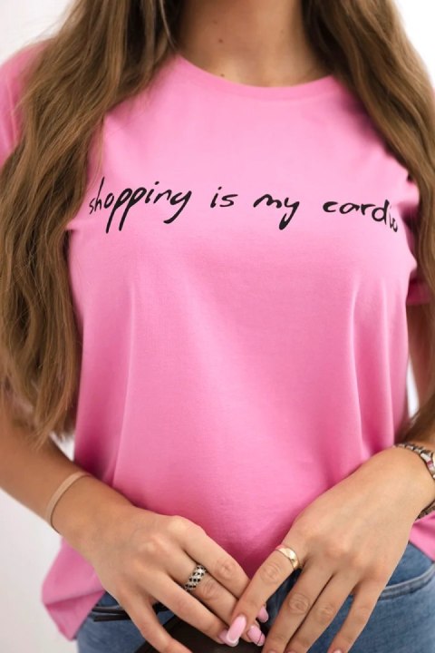 Bluzka Shopping is my cardio jasno różowa
