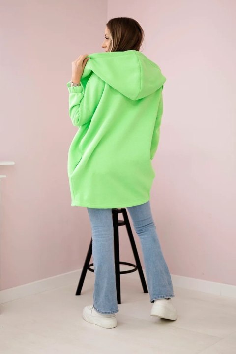 Bluza z krótkim suwakiem zielony neon