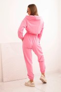 Komplet bawełniany 3-częściowy jasno różowy