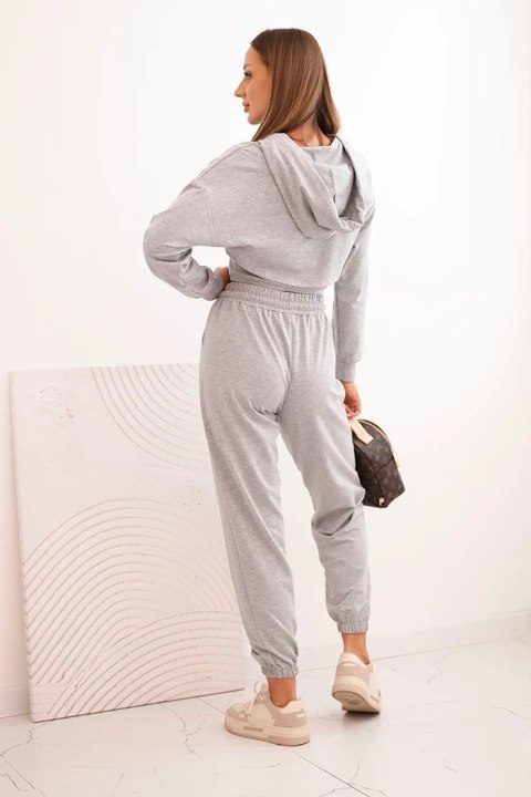 Komplet bawełniany 3-częściowy szary